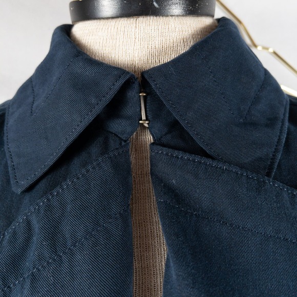 NWT Aritzia Babaton Maximo Pure Indigo Navy Blue Cape Jacket Trench Coat Small - Picture 3 of 9